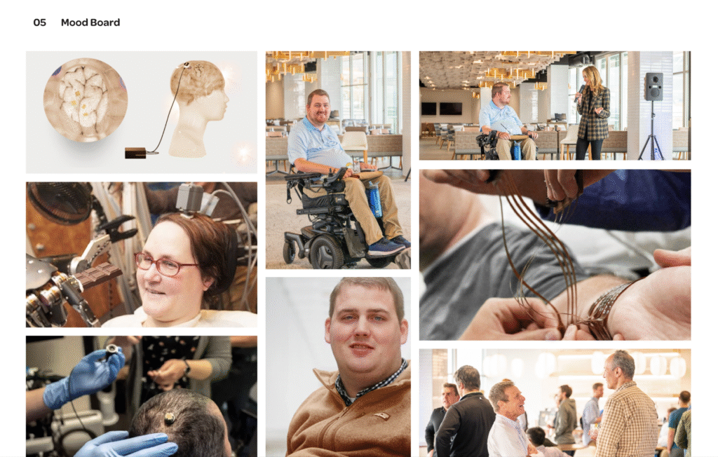 Blackrock Neurotech Mood Board featuring the BCI Pioneers and Team