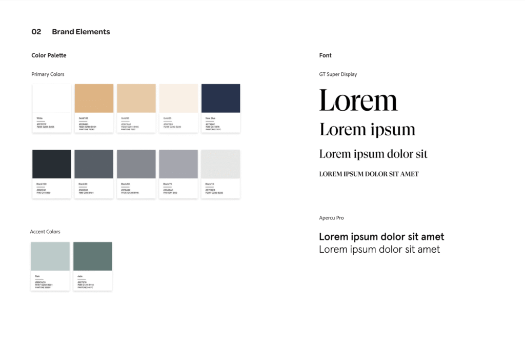 Blackrock Neurotech Color Palette and Font Types